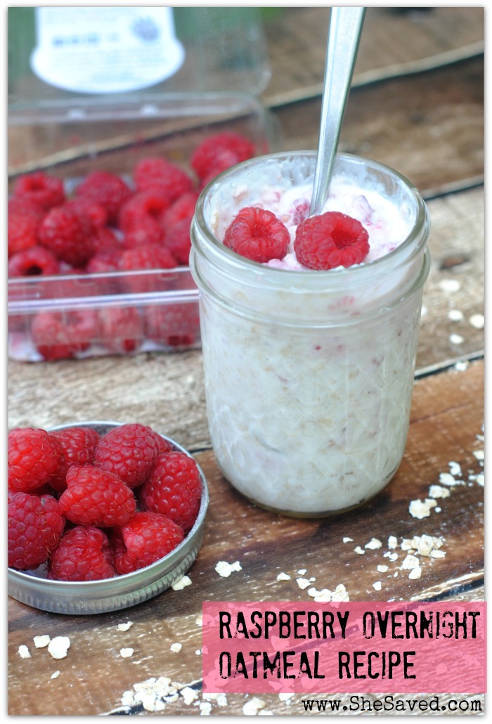 Raspberry Overnight Oatmeal Recipe - SheSaved®