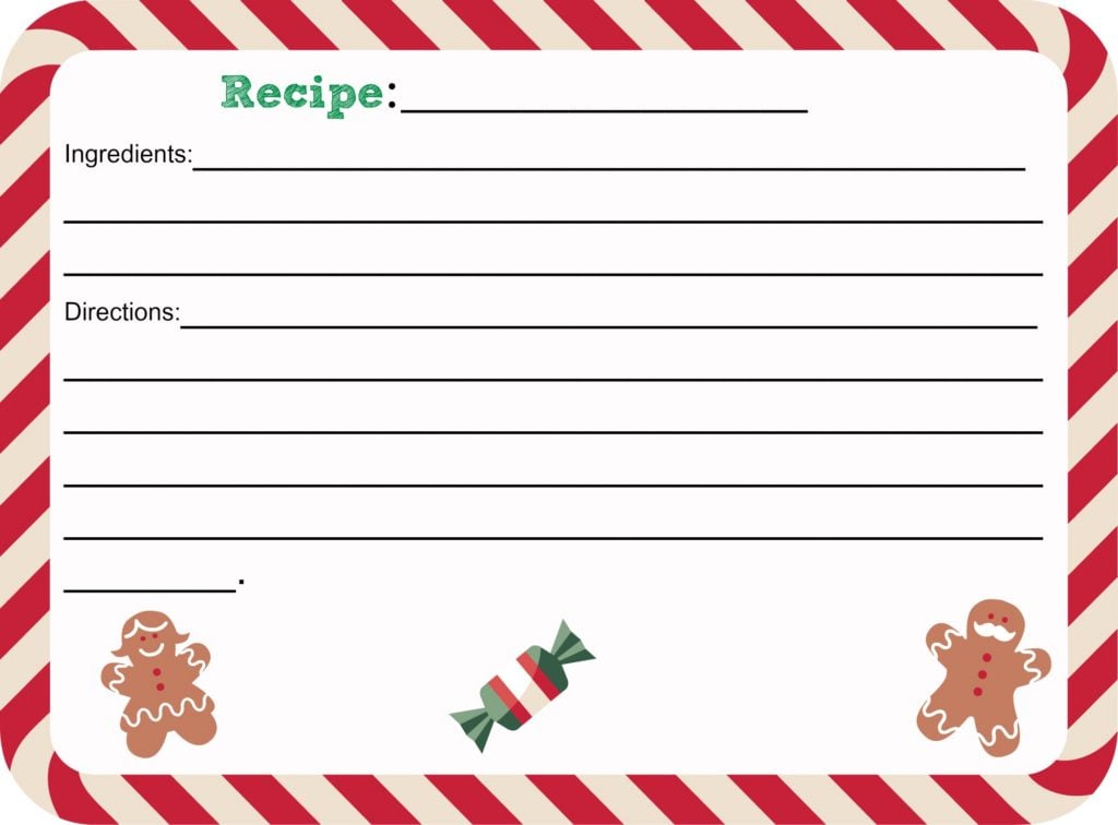 FREE Printable Christmas Recipe Card SheSaved®