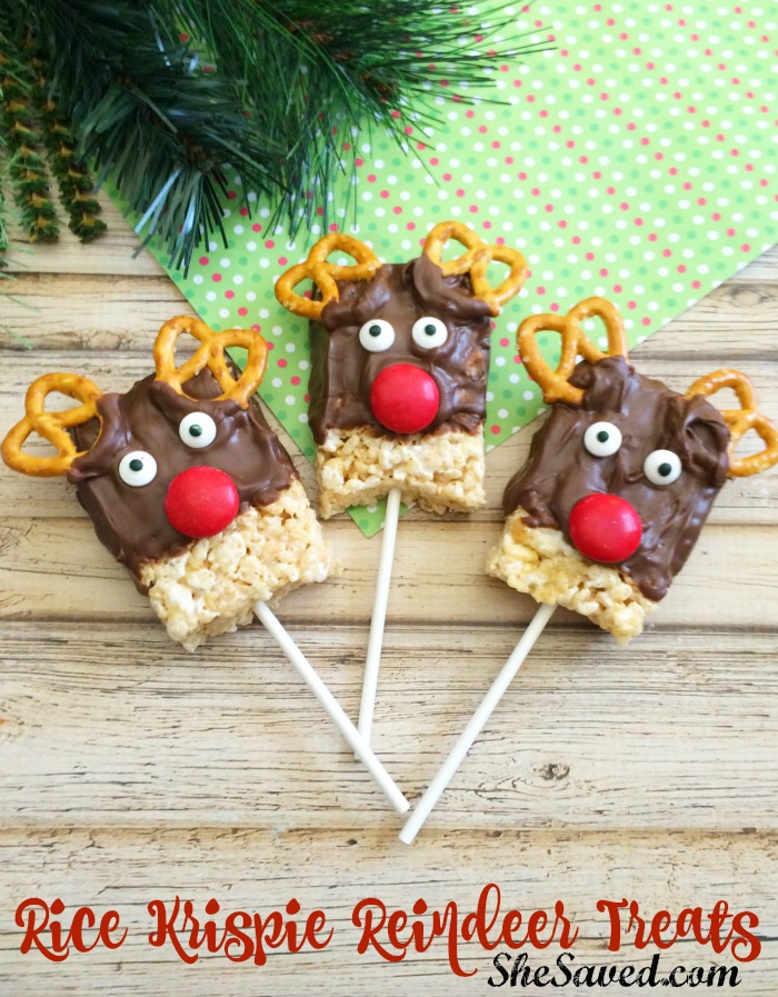Aren't these Rice Krispie Reindeer Treats the cutest? We love them and best of all, this is an easy holiday treat to make with little ingredients needed!