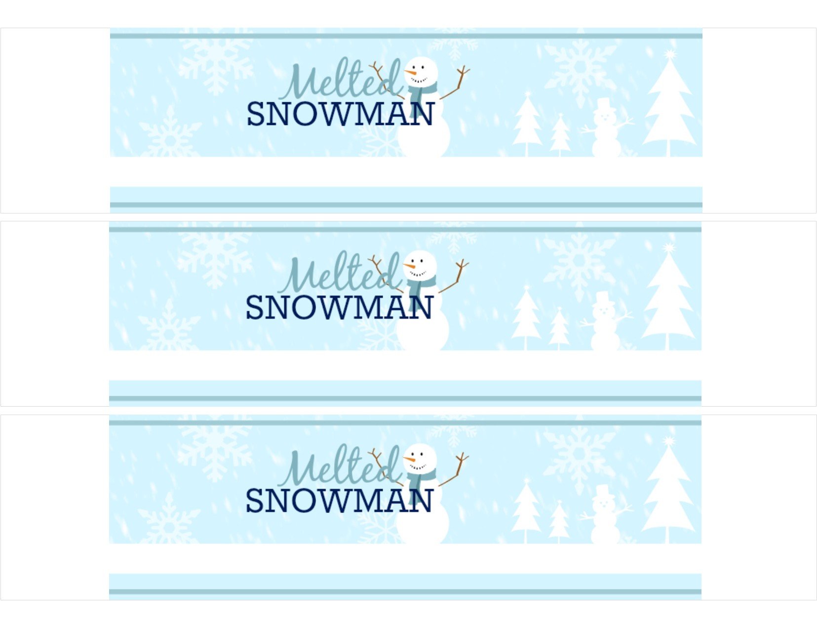 FREE Printable Melted Snowman Water Bottle Labels SheSaved®