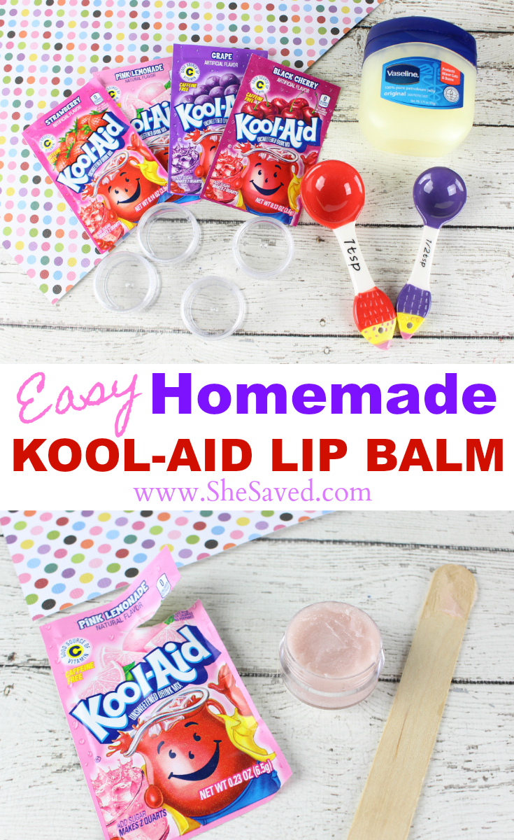 Easy Homemade Kool-Aid Lip Balm - SheSaved®
