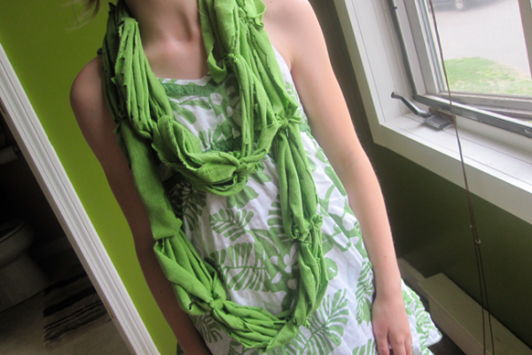 How to Make a Recycled T-shirt Scarf