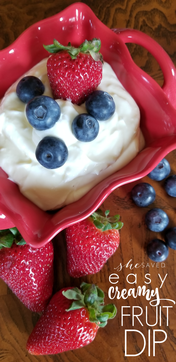 This EASY Creamy Fruit Dip is SO yummy and takes only minutes and a few ingredients to make!