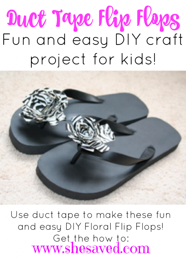 Super cute and super easy! Make these duct tape flip flops for fun summer DIY fashion on the cheap!