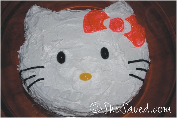 Hello Kitty Birthday Party Cake & Invitations