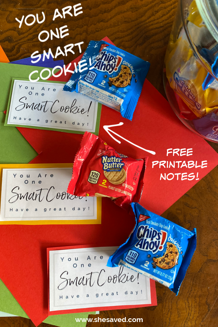FREE Printable You Are One Smart Cookie Print Out for Lunch Notes