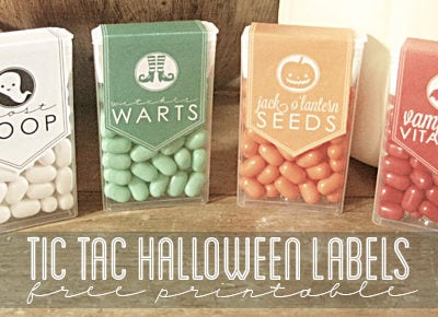 FREE Printable TIC TAC Halloween Labels