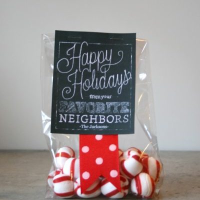 Neighbor Printable Chalkboard Holiday Gift Tags