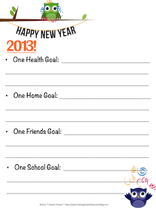 New Years Resolutions for Kids | Free Printable