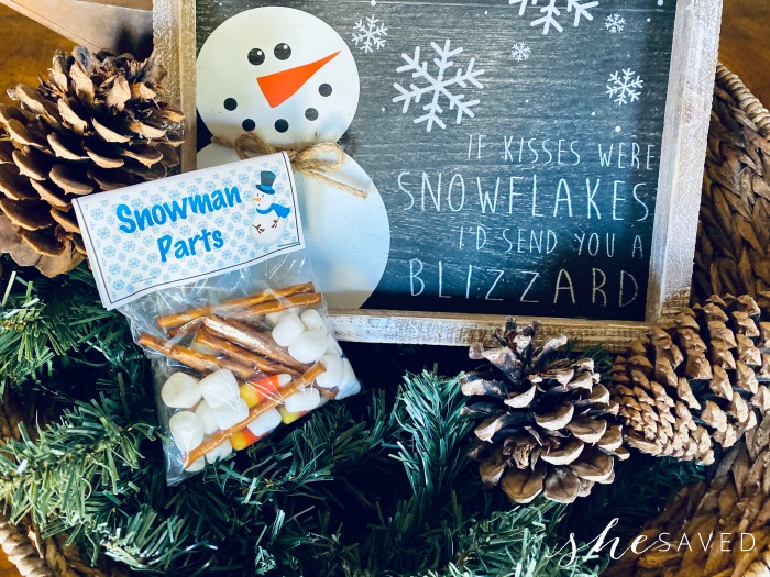 Snowman Snack Treat Bag Treat for Kids