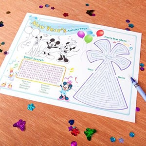 FREE Printable Disney New Years Activity Page