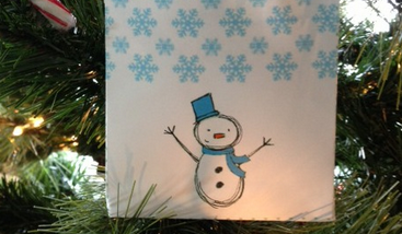 Homemade Gift Idea: FREE Printable Snowman Handle Gift Bag #DisneyFrozenEvent
