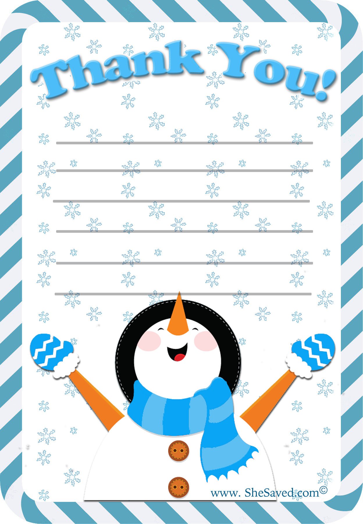 Free Printable Holiday Thank You Notes