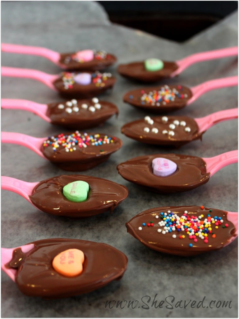 Chocolate Covered Spoons In Process