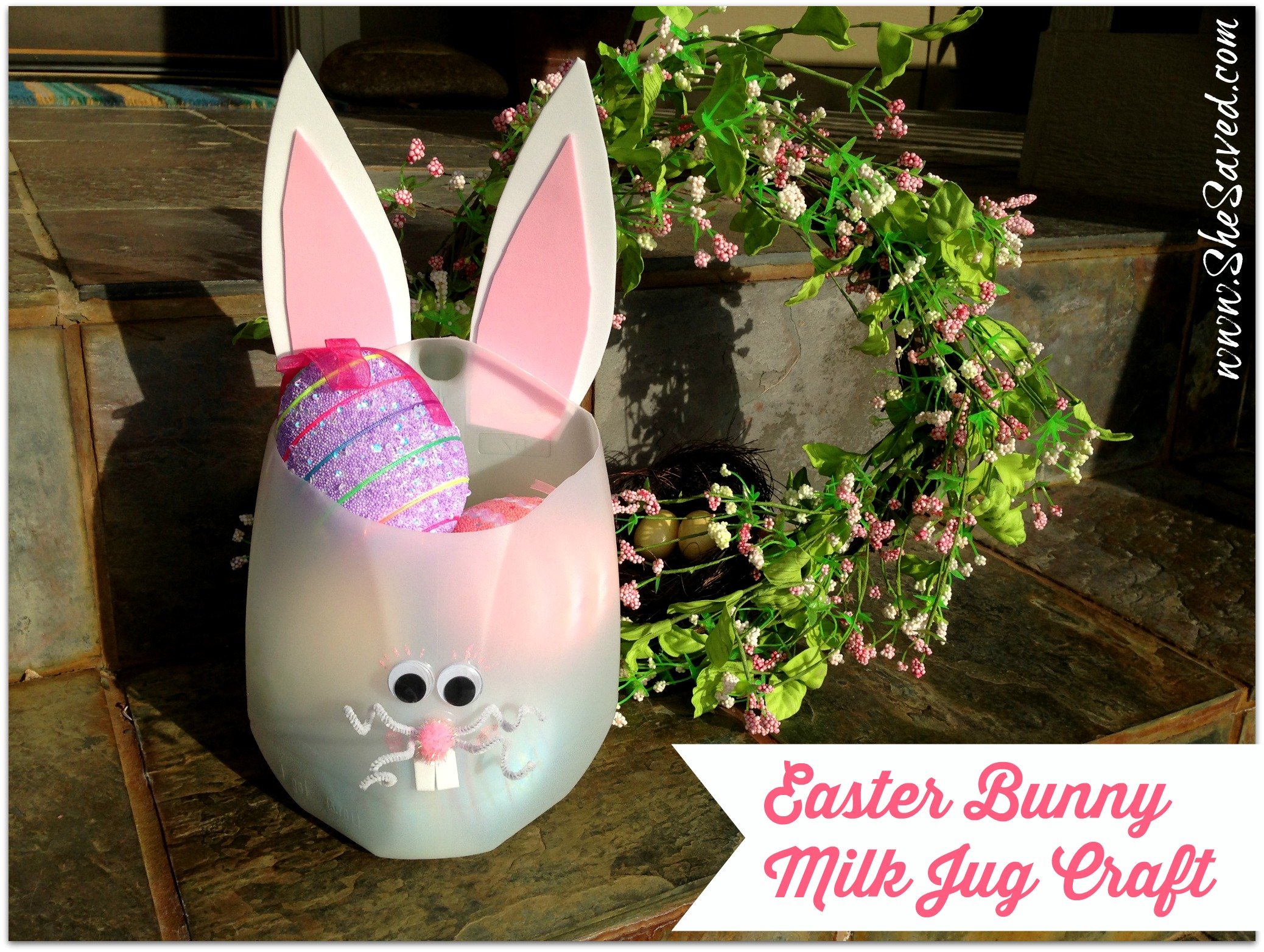 Easter Bunny Milk Jug Craft