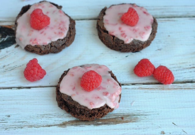 Homemade Brownies with Raspberry Frosting