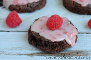 Homemade Brownies with Raspberry Frosting