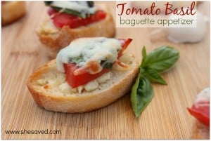 Tomato Basil Baguette Appetizer
