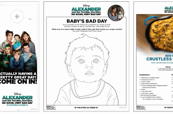 Alexander and the Terrible, Horrible, No Good, Very Bad Day Free Printables!