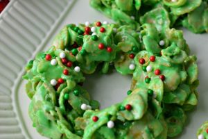 Christmas Cornflake Wreath Cookies