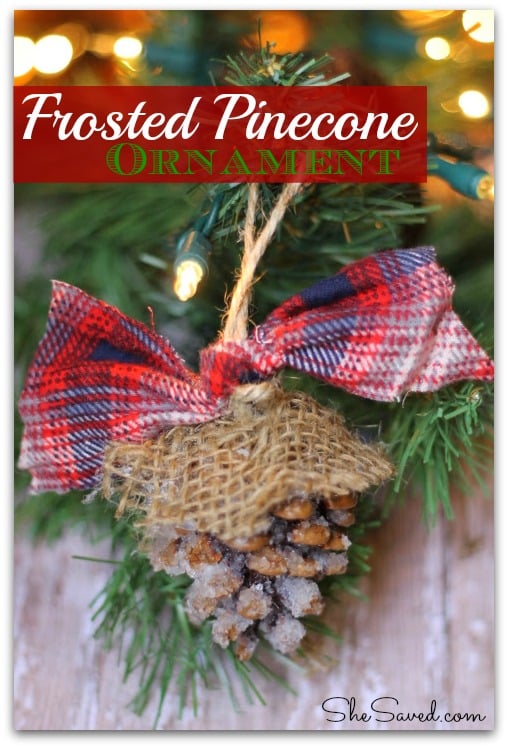 frosted pinecone ornament