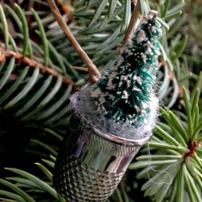 Vintage DIY Thimble Tree Christmas Ornament Craft