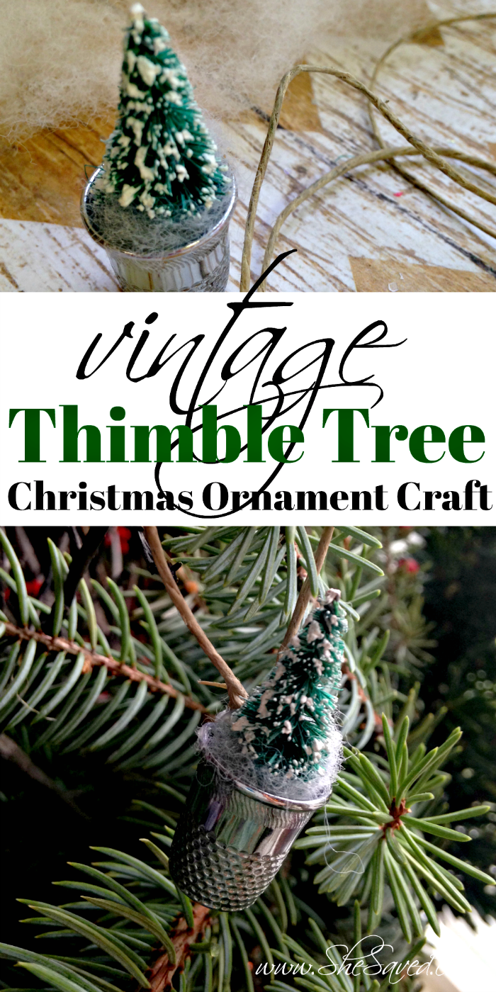 DIY vintage thimble tree ornament