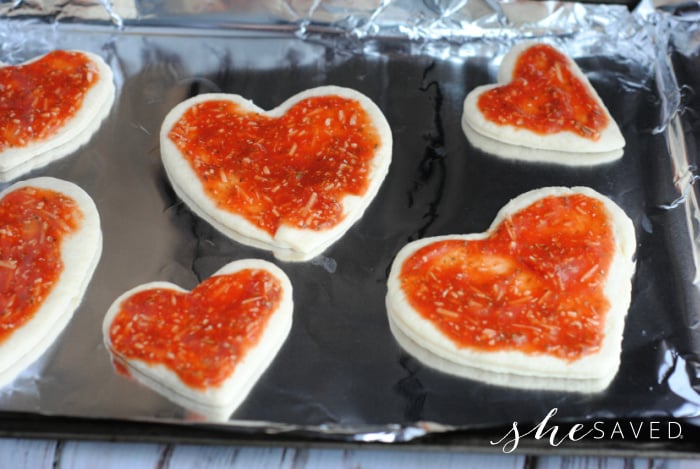 Making Heart Shaped Pizza with Homemade Pizza Sauce