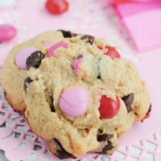 Valentine Cookies Made with M&Ms