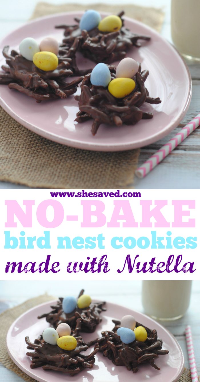 No-bake Bird Nest Cookies made with Nutella