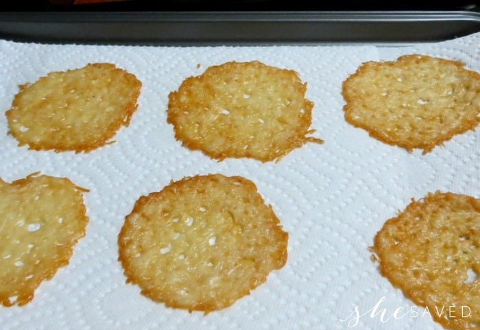 Making Parmesan Crisps and letting them cool