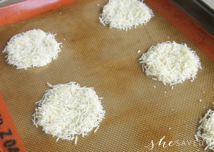 melting parmesan for cheese crisp crackers