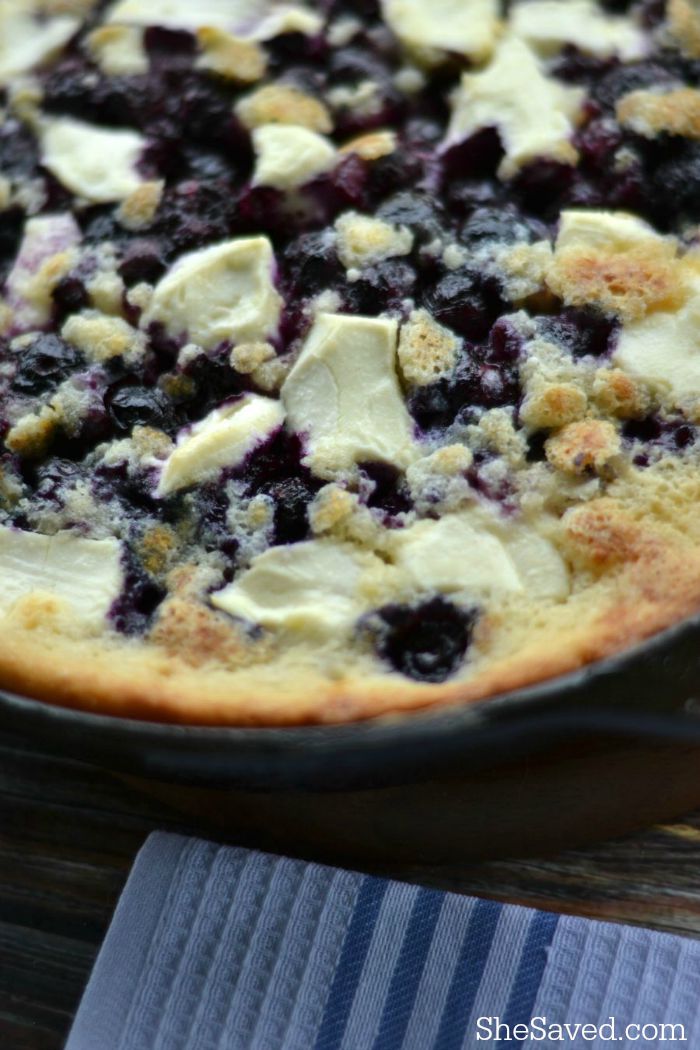 This skilled blueberries and cream cobbler makes for a wonderful and easy dessert, especially when topped with ice cream!