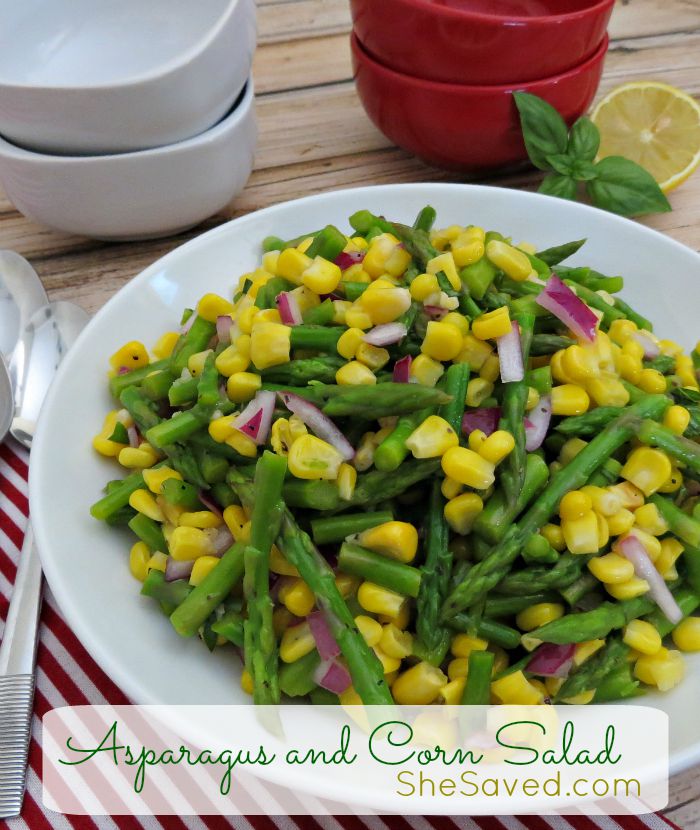 Pin this delicious Asparagus and Corn Salad Recipe for a wonderful side to your summer meal!