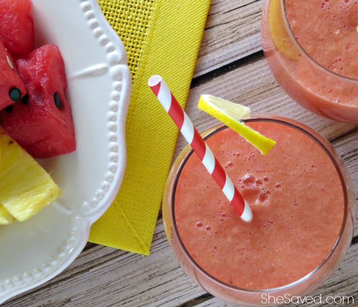 Make sure to pin this Pineapple Watermelon Cooler recipe for the next time that you need an easy and delicious refreshing drink!