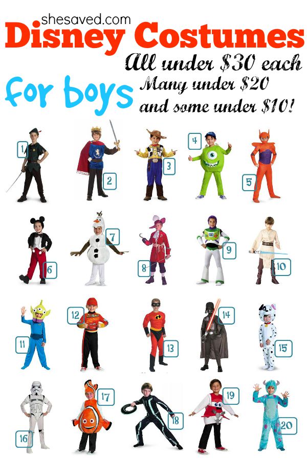 Looking for Disney Costume Ideas? Here are some great Disney Costume ideas for boys, and they are all under $30!