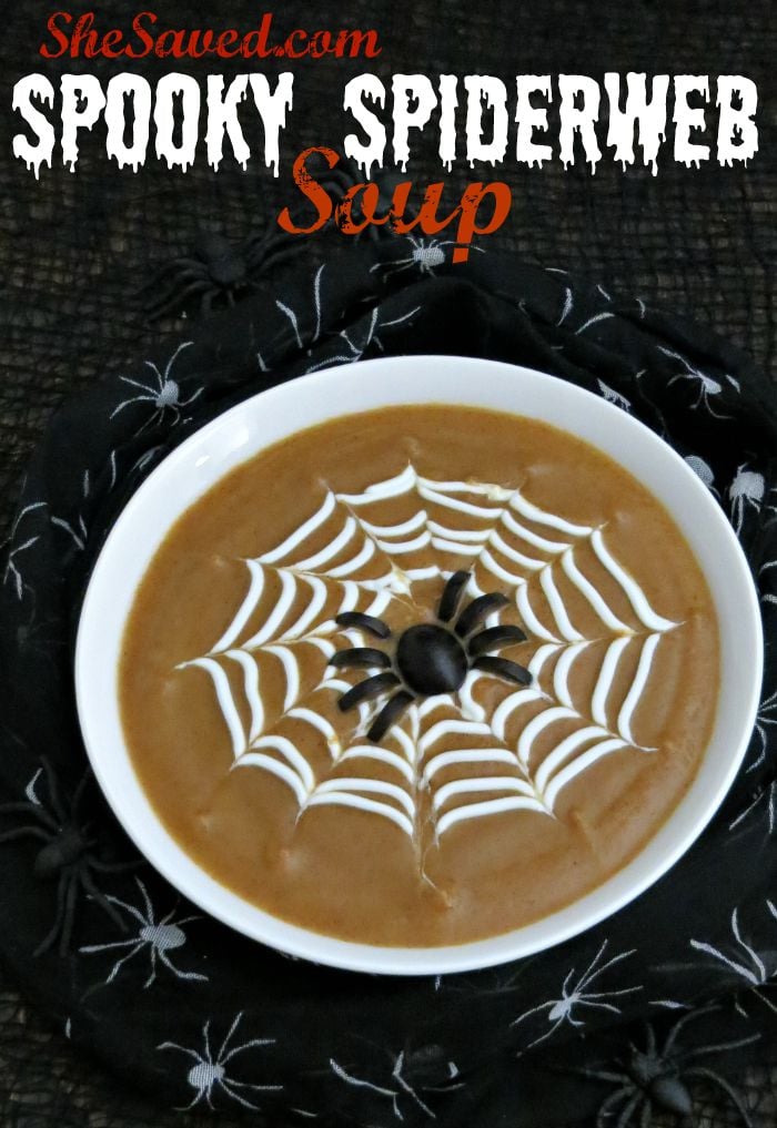 Spiderweb Soup is easy to make and SO fun for a spooky way to serve up some Halloween fun!