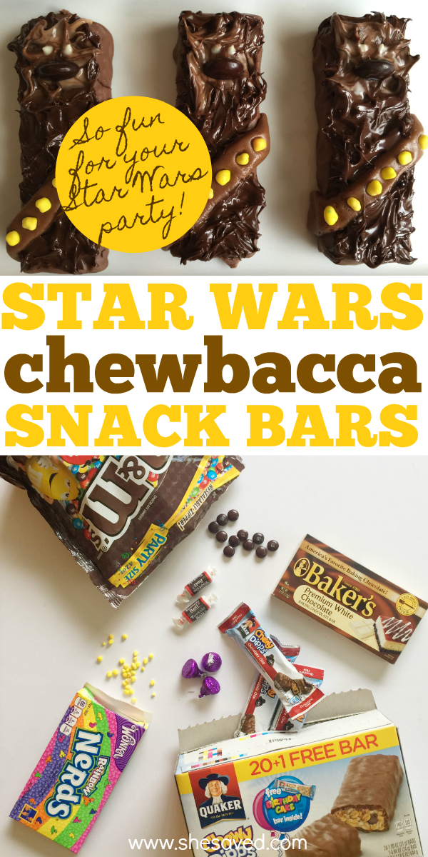 These yummy chewbacca bars make a great treat for your Star Wars themed party!