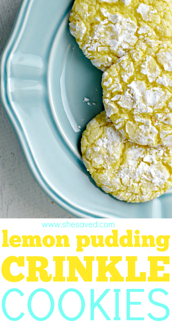 lemon pudding crinkle cookies