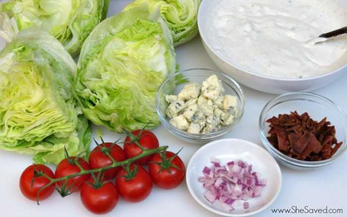 This Wedge Salad Recipe with homemade Blue Cheese Dressing goes perfect with just about any meal!