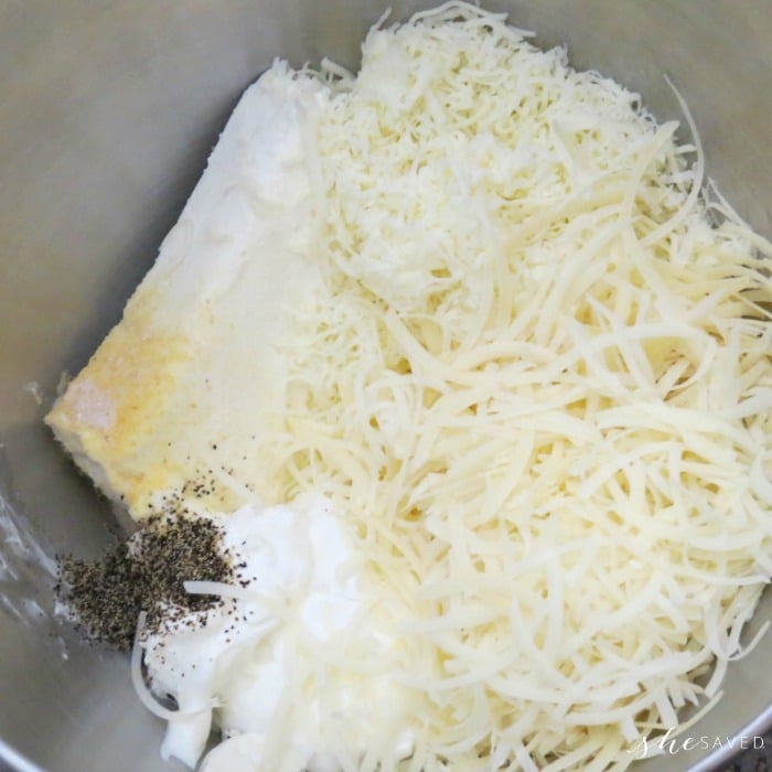 cheese in artichoke dip