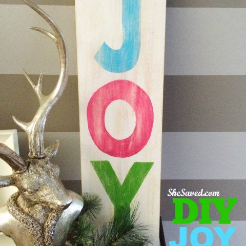 This Homemade DIY Joy Sign is so easy to make and yet will add so much to your holiday decor! It is also a great craft product for gift giving!