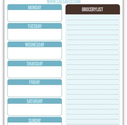 FREE Weekly Meal Planning Printable!