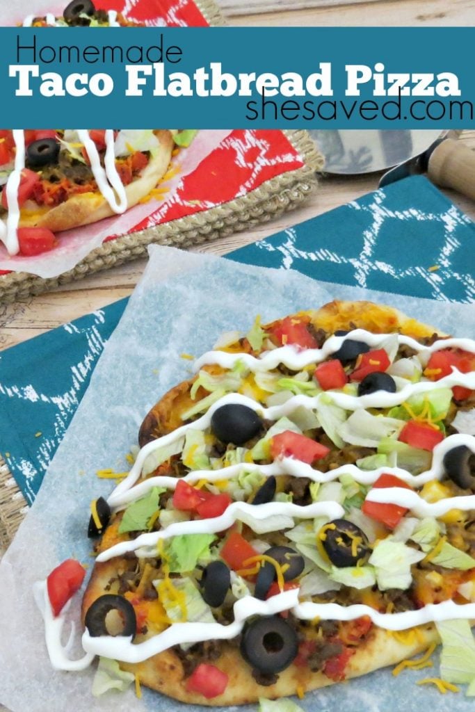 This Taco Flatbread Pizza recipe is one of our favorites for a quick and easy meal that your family will love! 