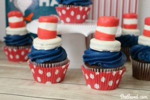 Dr. Seuss Snack: Cat in the Hat Cupcakes