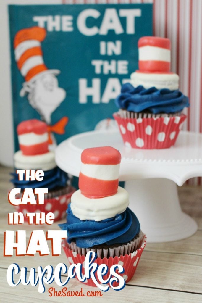 This fun Cat in the Hat cupcake recipe will be a hit at your reading week celebrations, especially for Dr. Seuss fans!