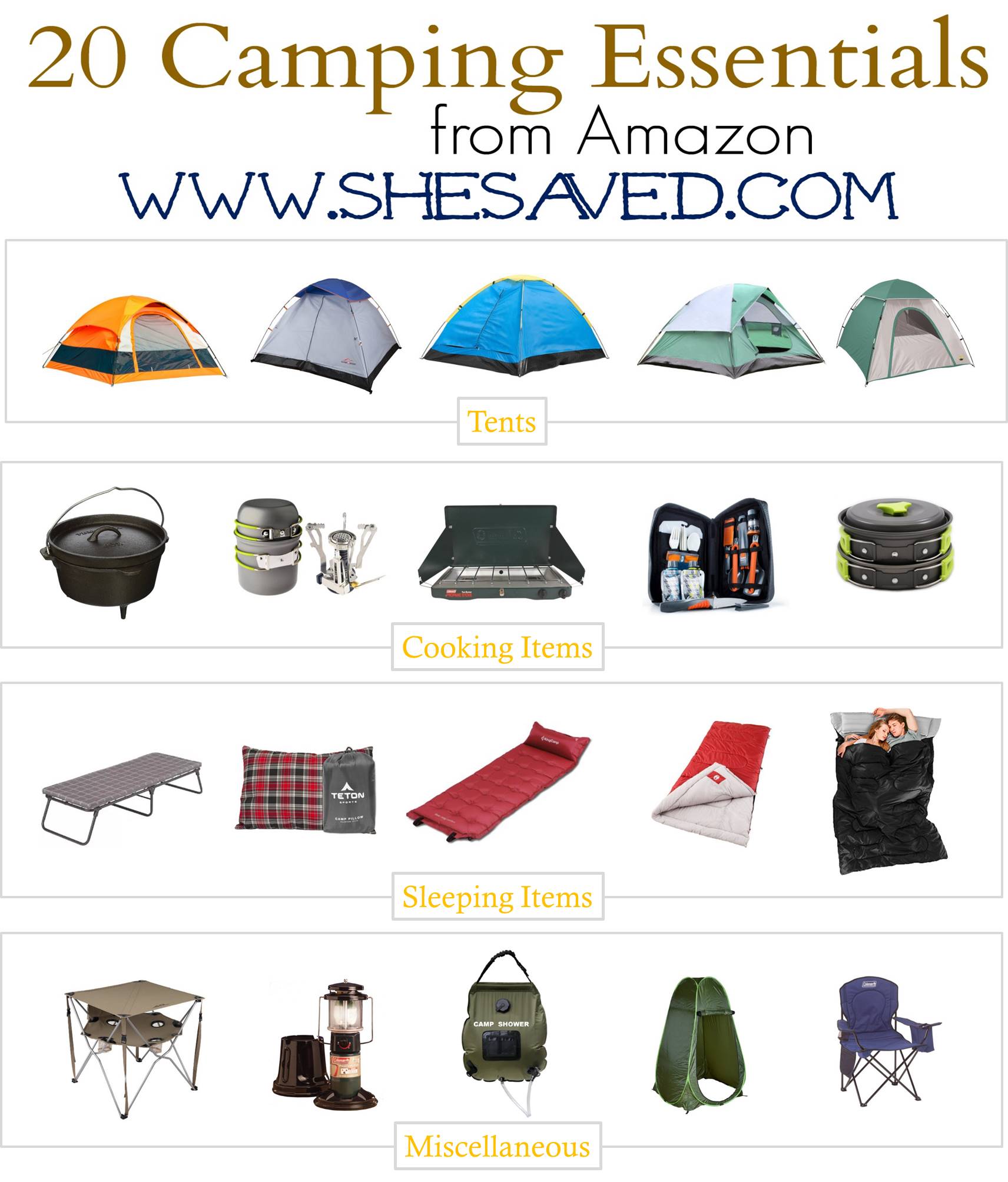 20 Camping Essentials Under $50 Each! - SheSaved®