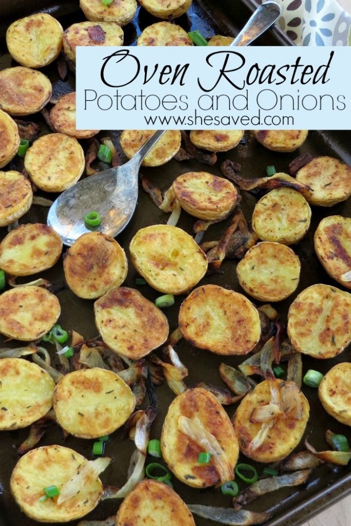 These Oven Roasted Potatoes and Onions are the perfect side for family get togethers or BBQ parties as they are SO easy and they add so much to almost any main course!