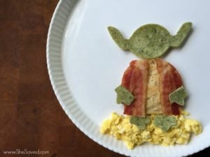 Star Wars Breakfast: YODA Bacon Egg & Pancake Plate