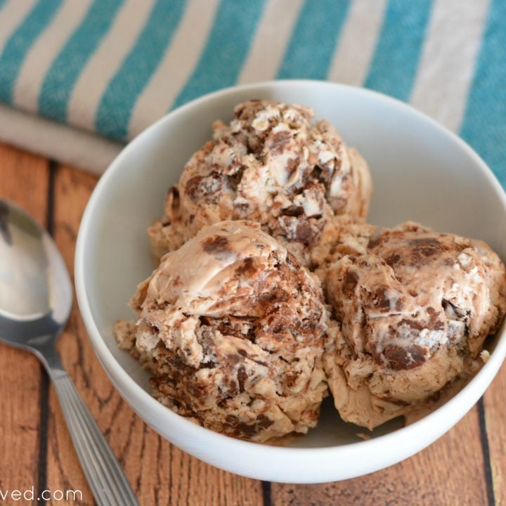 This homemade no churn brownie ice cream is delicious and easy and combines both cake and ice cream for an amazing dessert!